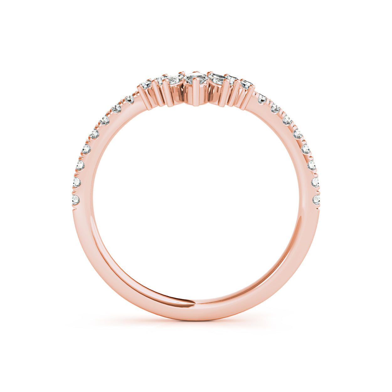 Round And Marquise Diamond Curved Band-VIRABYANI
